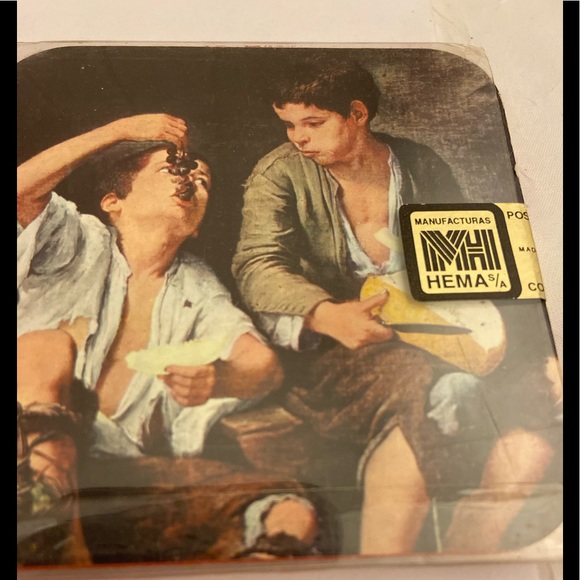 Vintage Baroque cherub art print Coasters Made in Spain MH Esteban Murillo - Picture 12 of 12